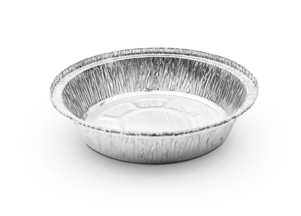 Food foil plate on white background -Clipping Path