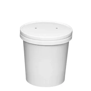White Container & Paper Vented Lid Combos