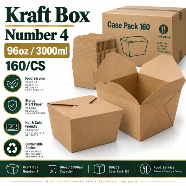 Kraft Box – Number 4 – 96oz / 3000ml -160/CS