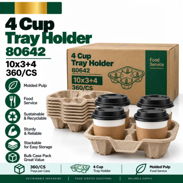 4 Cup Trays Holder Case - 10x3+4- 360/CS (80642)