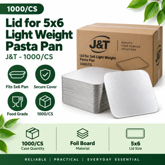 Lid for 5x6 Light Weight Pasta Pan / Foil Container - Jandt - 1000/CS