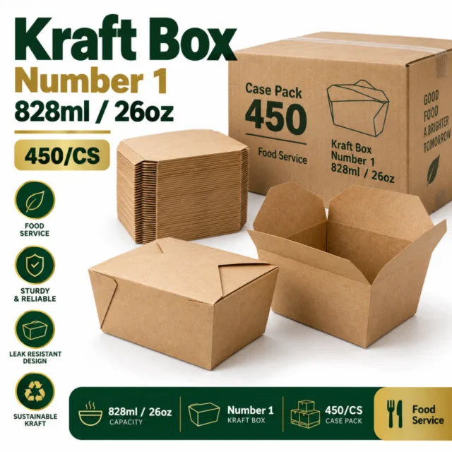 Kraft Box – Number 1 – 828ml / 26oz Case- 450/CS