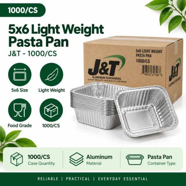 5x6 Light Weight Pasta Pan / Foil Container - JandT - 1000/CS