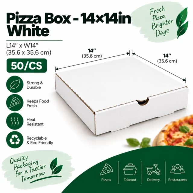 Pizza Box – 14x14in – White 50/CS