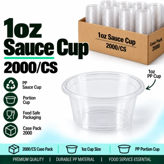 1oz Sauce Cup / Portion Cup / PP Cup / Case - 2000/CS
