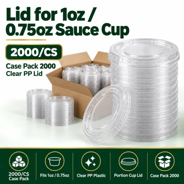 Lid for 1oz / 0.75oz for Sauce / Portion / PP Cup Case - 2000/CS