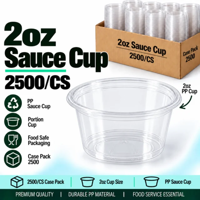 2oz Sauce Cup / PP Cup / Case - 2500/CS