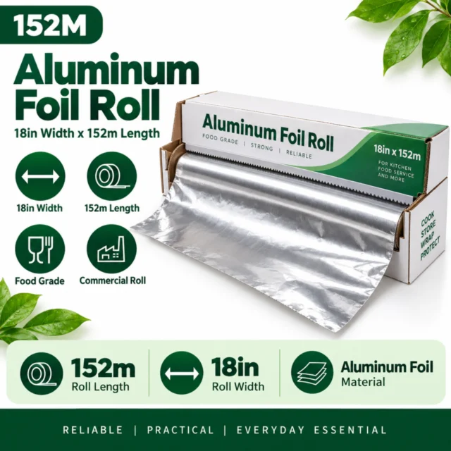 Aluminum Foil Roll – Width 18in – Length 152m (per roll)