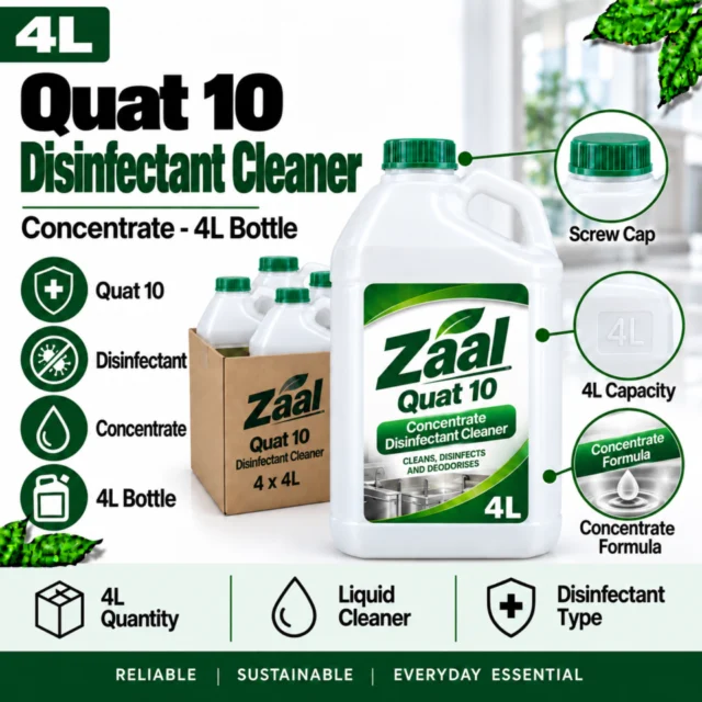 Zaal Quat 10 Concentrate Disinfectant Cleaner 4L Bottle