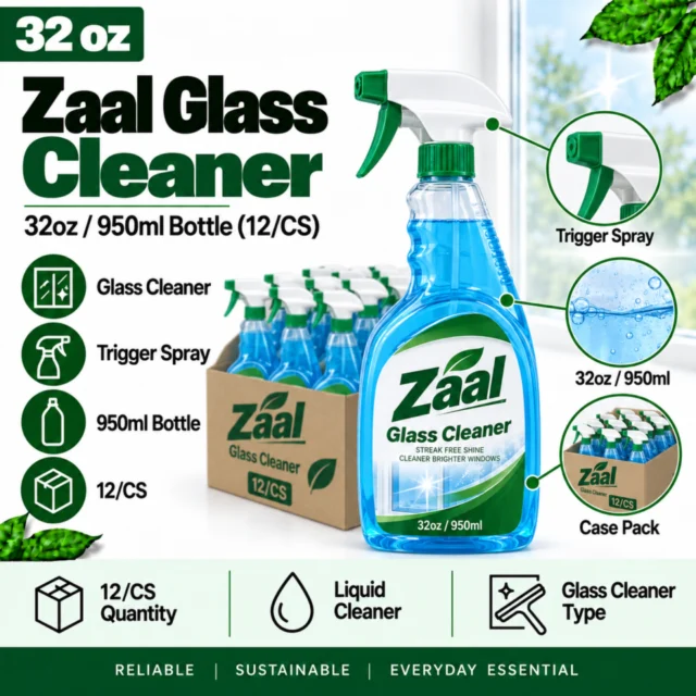 Zaal Glass Cleaner 32oz / 950ml Bottle (12/CS)