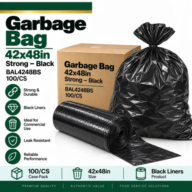 Garbage Bag – 42x48in - Strong - Black - BAL4248BS - 100/CS
