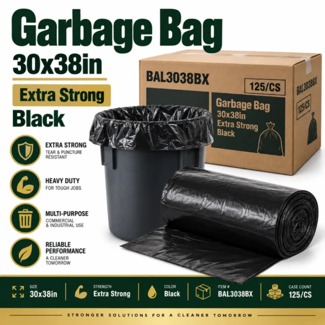 Garbage Bag – 30x38in – Extra Strong - Black - BAL3038BX - 125/CS