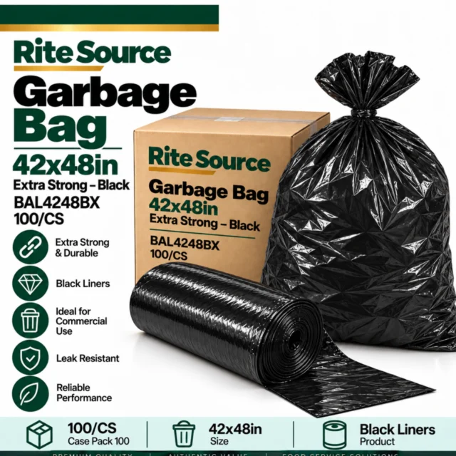 Garbage Bag – 42x48in – Extra Strong - Black - BAL4248BX / Rite Source - 100/CS