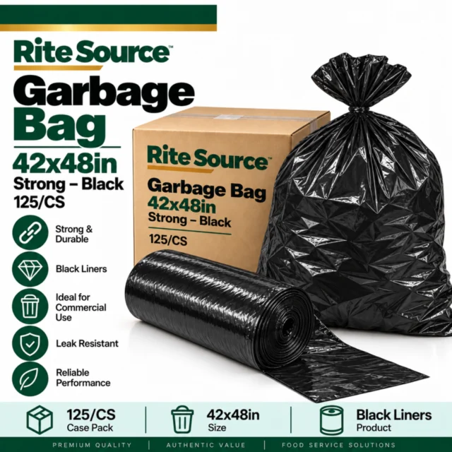 Garbage Bag – 42x48in - Strong – Black - Rite Source - 125/CS