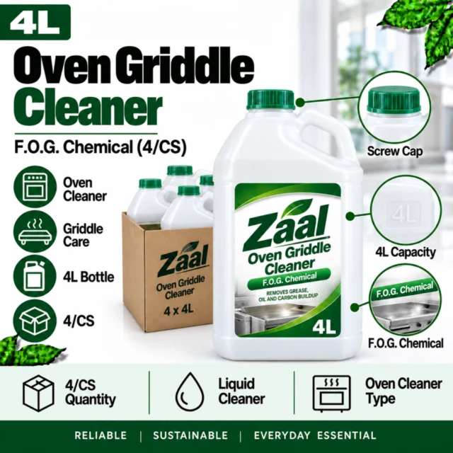 Zaal Oven Griddle Cleaner 4L Bottle - F.O.G.Checmical (4/CS)