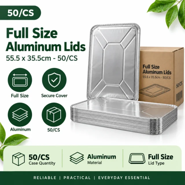 Full Size Lids - Aluminium - 55.5x35.5x14cm - 50/CS