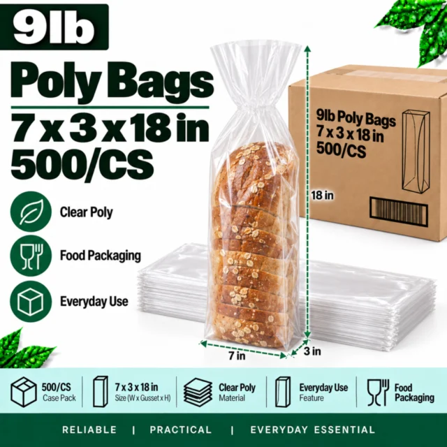 9 Lb Poly Bags 7x3x18 500/CS