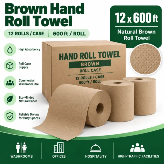 Hand Roll Towel - Brown – Roll Case - 12/600ft/CS