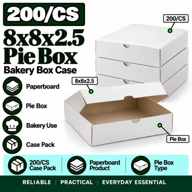 8x8x2.5 Pie Box 200/CS