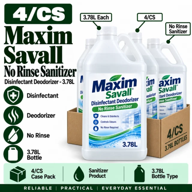 Maxim Savall Disinfectant Deodorizer No Rinse Sanitizer - 3.78L Bottle (4/CS)