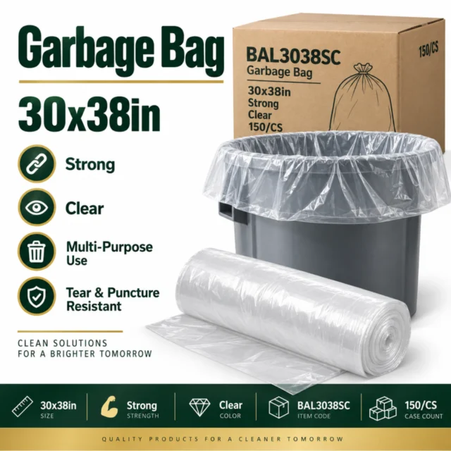 Garbage Bag – 30x38in – Strong – Clear - BAL3038SC - 150/CS