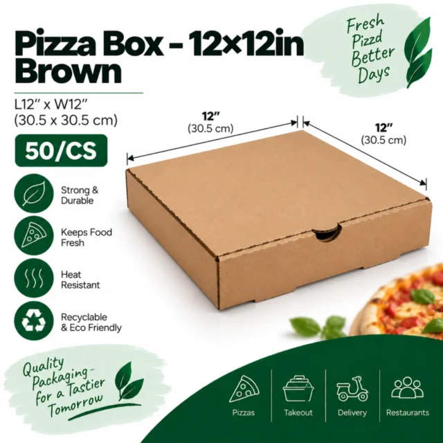 Pizza Box – 12×12in – Brown - 50/CS