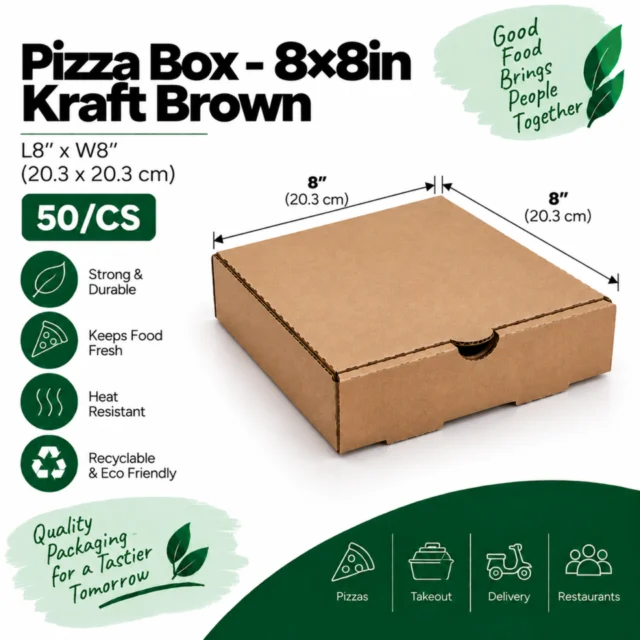 Pizza Box – 8×8in – Brown (50/Case)