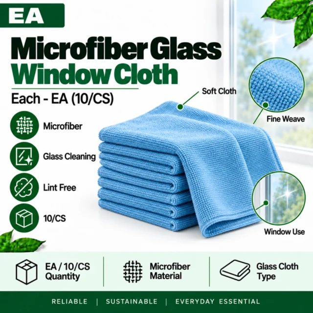 Microfiber Glass Window Cloth Each (EA) (10/CS)
