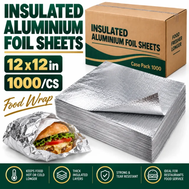 Insulated Aluminium Foil Paper Sheets – 12×12in (1000/CS)