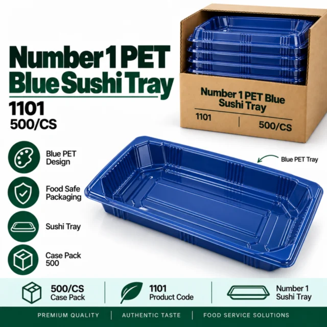 Number 1 Pet Blue Sushi Tray - 1101 - 500/CS