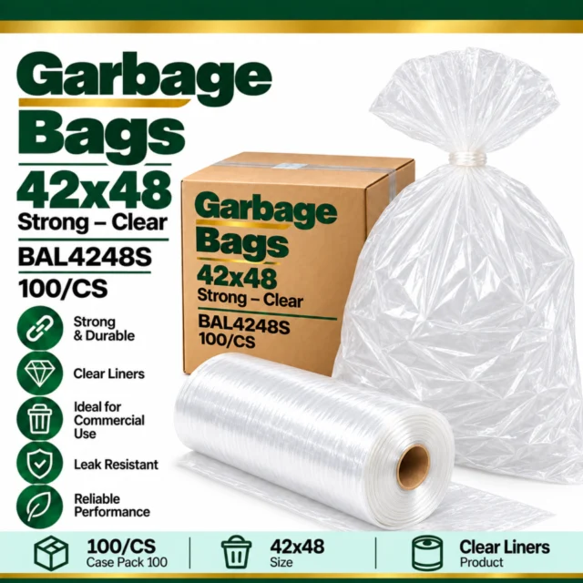 Garbage Bags - 42x48 - Strong - Clear - BAL4248S - 100/CS