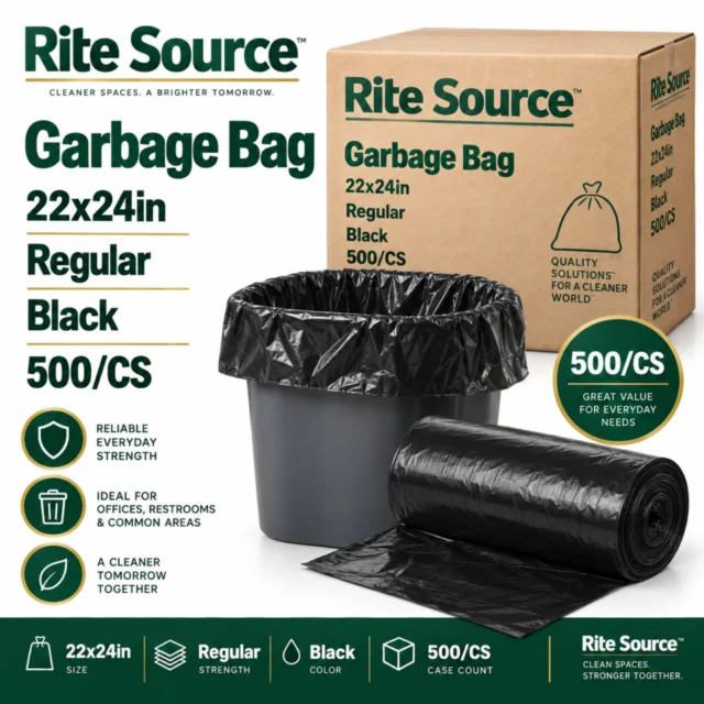 Garbage Bag – 22x24in – Regular - Black - Rite Source - 500/CS