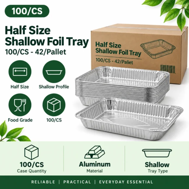 Half Size Shallow Tray - 100/CS (42/Pallet)