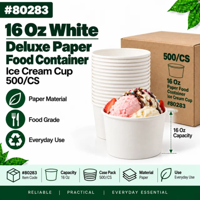 16oz / 150mm PE Kraft Paper Deli Container / Brown / Salad Bowl / Case - 56253 - 3600/CS