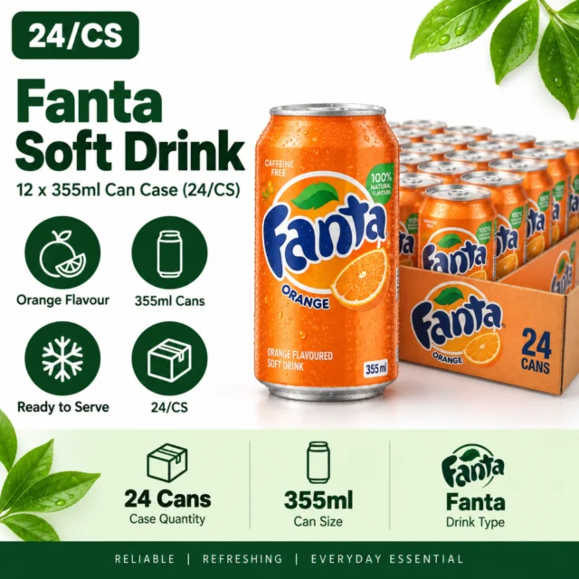 Fanta Soft Drink - 12x355ml Can Case (24/CS)