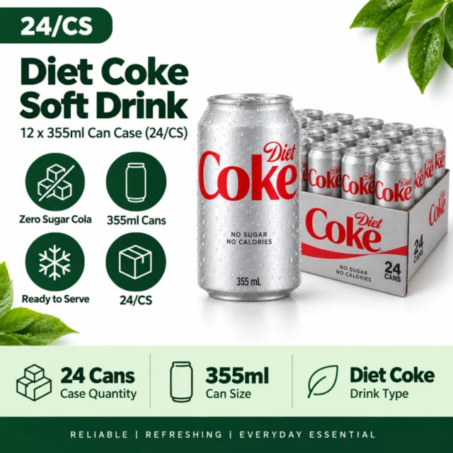 Diet Coke Soft Drink - 12x355ml Can Case (24/CS)