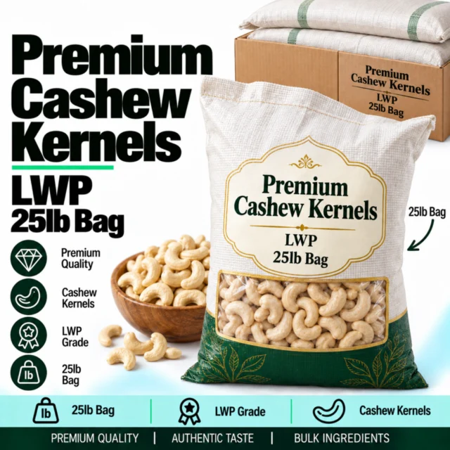 Premium Cashew Kernels LWP 25lb Bag