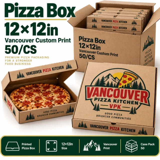 Pizza Box – 12×12in – Vancouver Custom Print - 50/CS