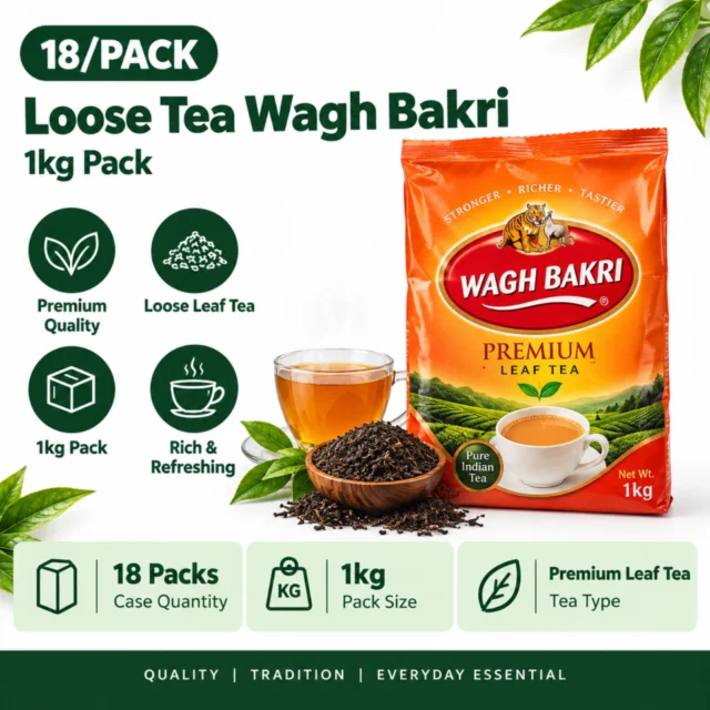 Loose Tea Waghbakri Tea 1kg (18/Pack)