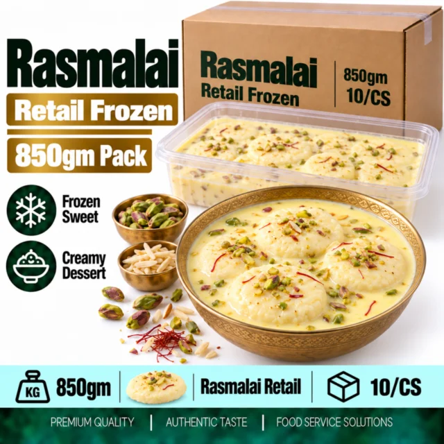 Rasmalai Retail Frozen 850gm Pack (10/CS)
