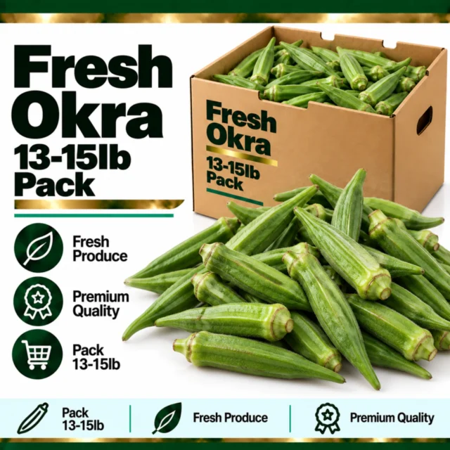 Fresh Okra 13-15lb Pack