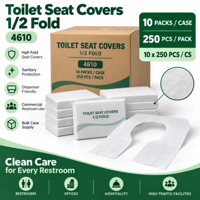Toilet Seat Covers 1/2 Fold - 10 Packs x 250 pcs/CS (4610)