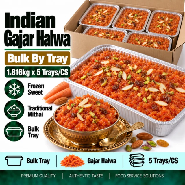 Indian Gajar Halwa Bulk By Tray - 1.816kg x 5 Trays/ CS