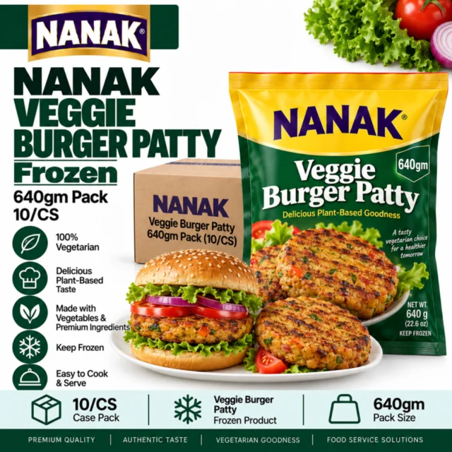Nanak Veggie Burger Patty 640gm (10/CS)
