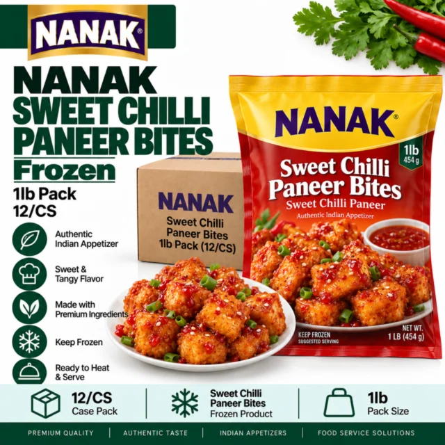Nanak Sweet Chilli Paneer Bites 1lb Pack (12/CS)