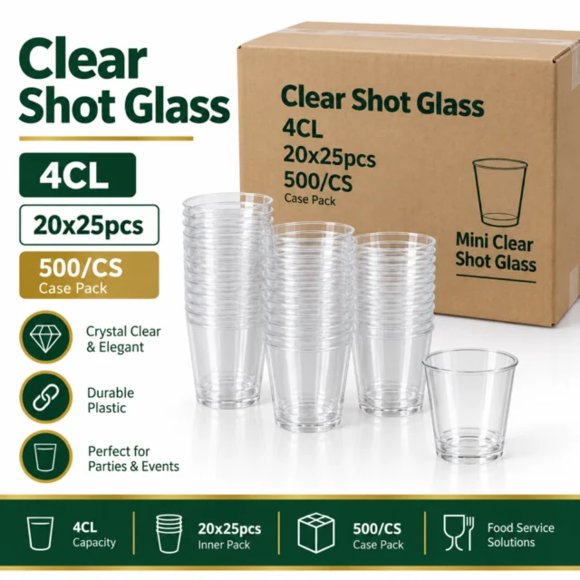 Clear Shot Glass - 4CL - 20x25pcs - 500/CS