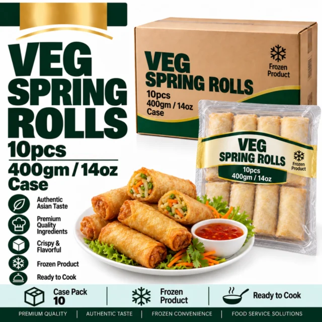 Veg Spring Rolls 10pcs / 400gm / 14oz Case