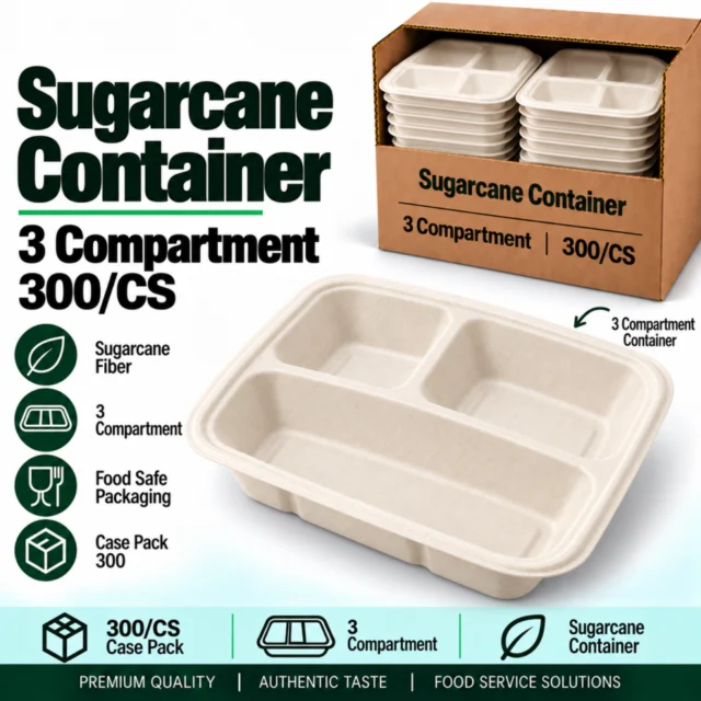 Sugarcane Container – 3 Compartment -300/CS