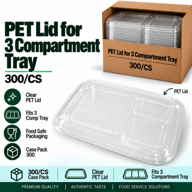 Pet Lid for 3 Compartment Tray - 300/CS