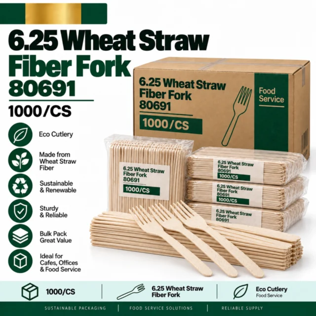6.25 Wheat Straw Fiber Fork - 80691 - 1000/CS